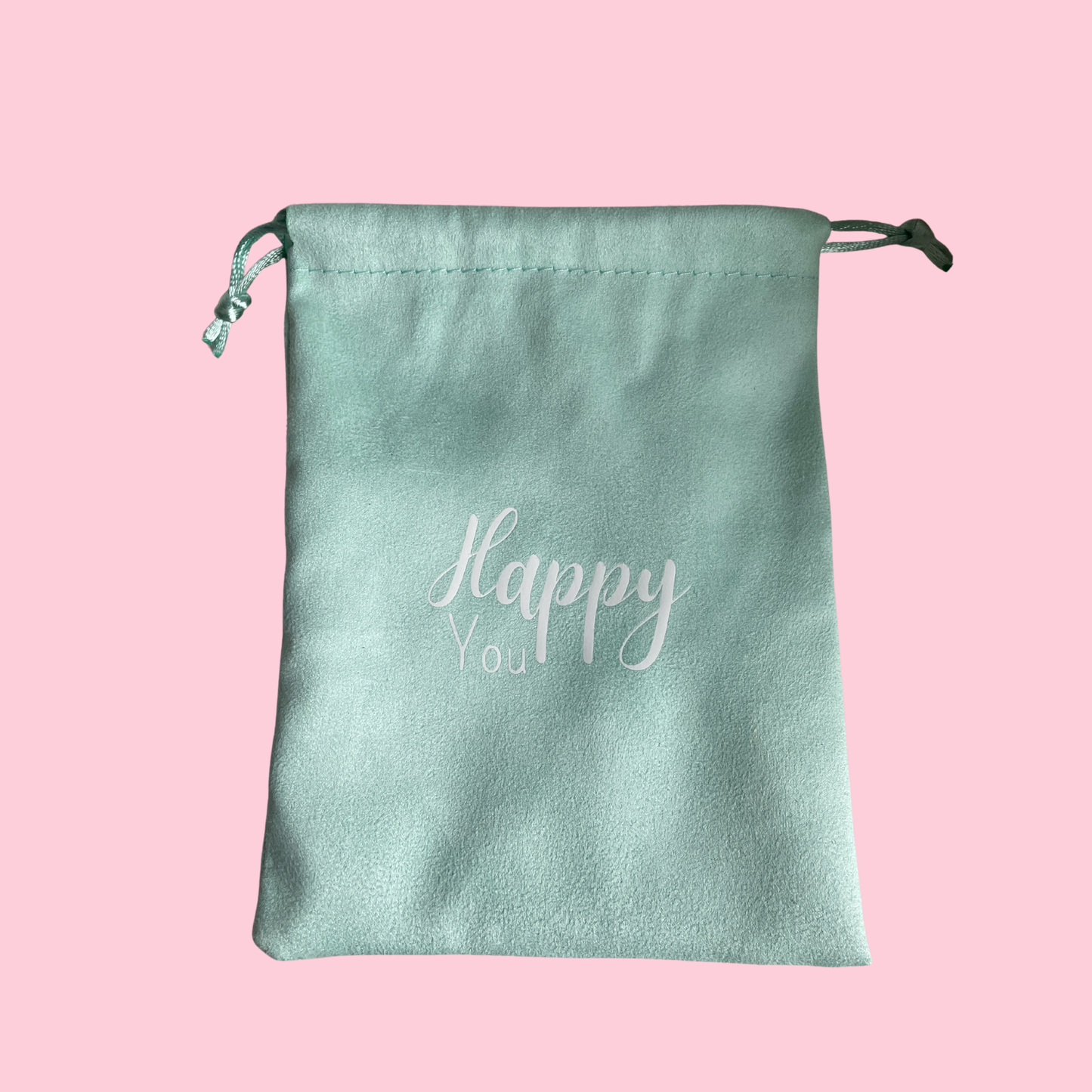Pochon cadeaux - Happy you - vert d'eau - 12 x 16 cm
