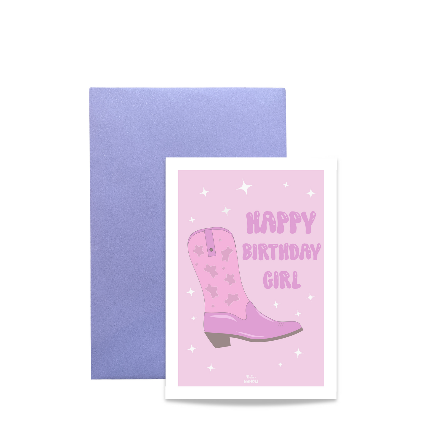 Carte santiags - Happy birthday girl