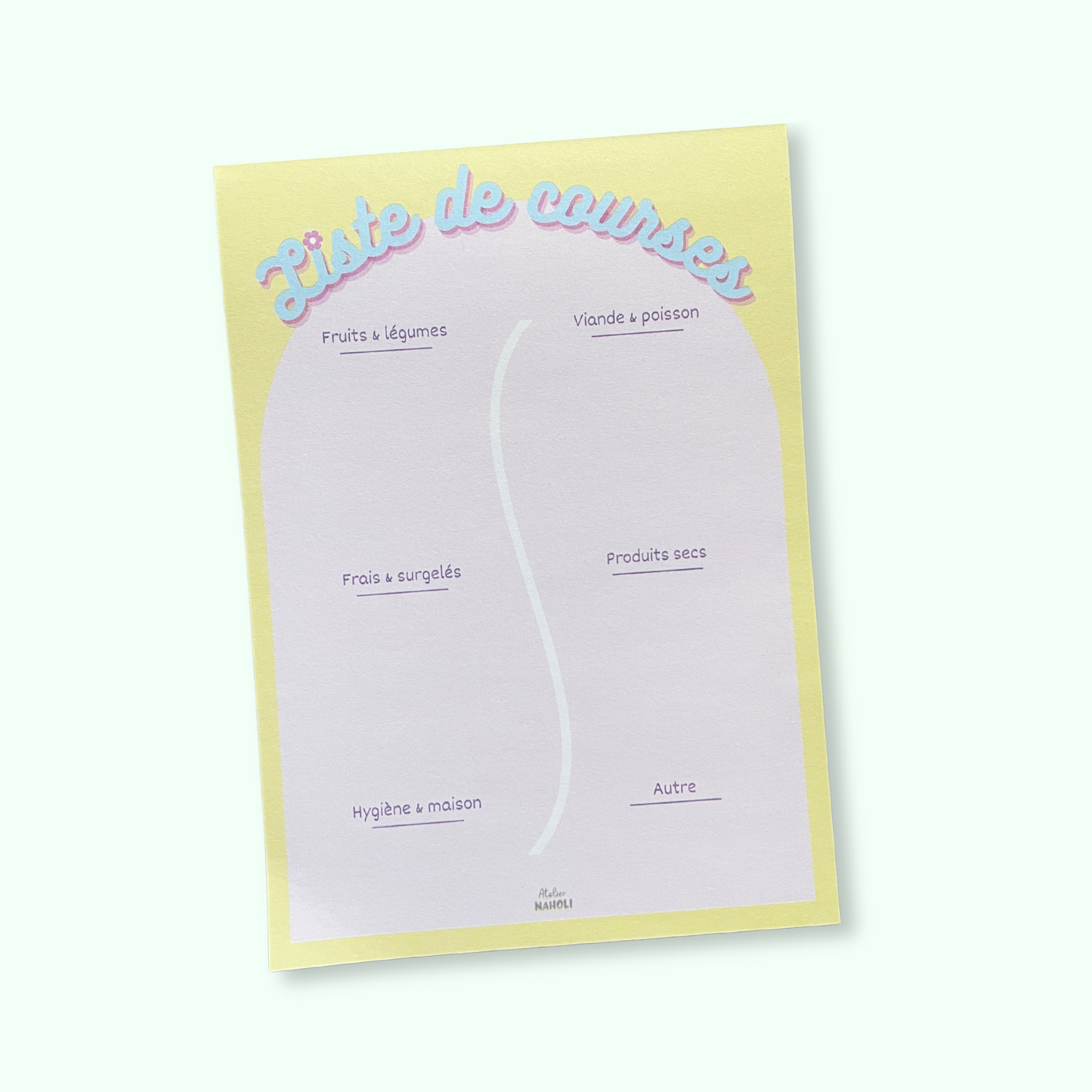 Bloc notes Frigo - A6 - Liste de courses punchy