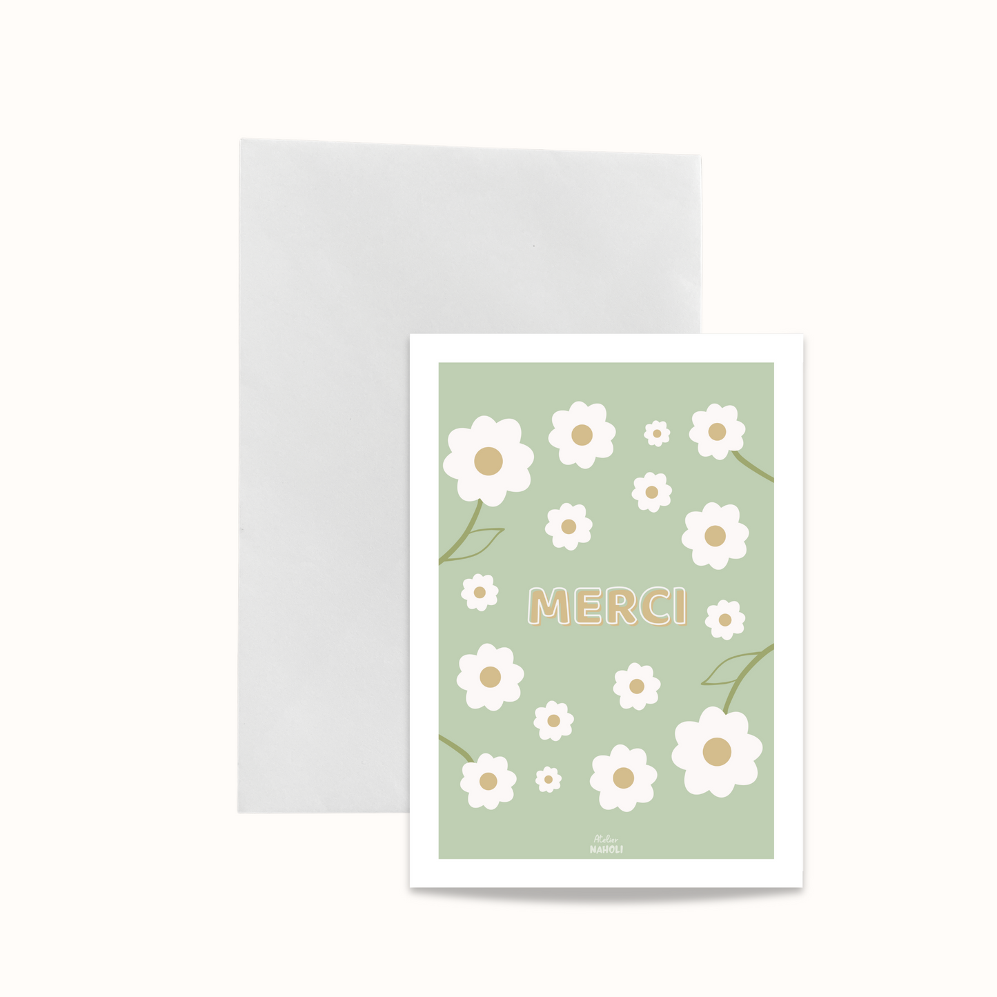 Carte "merci" fleurs