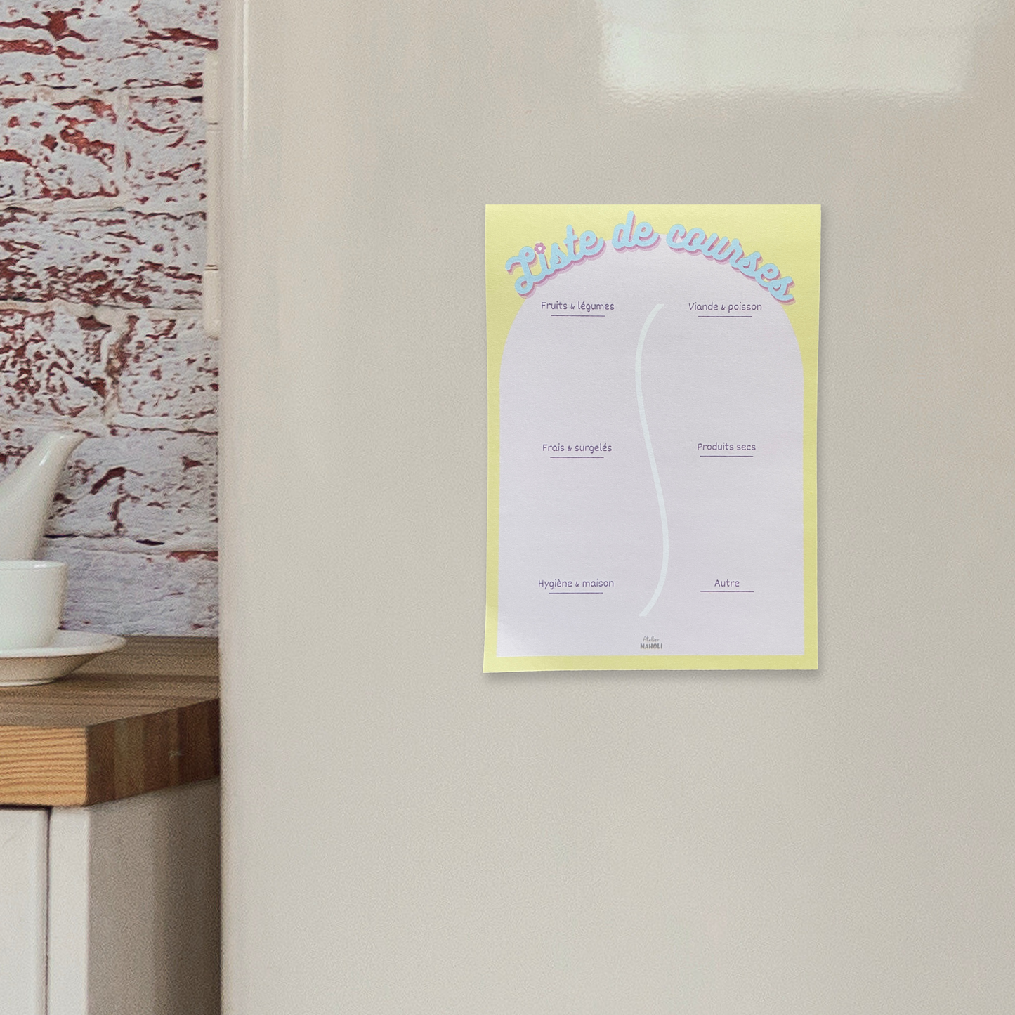 Bloc notes Frigo - A6 - Liste de courses punchy