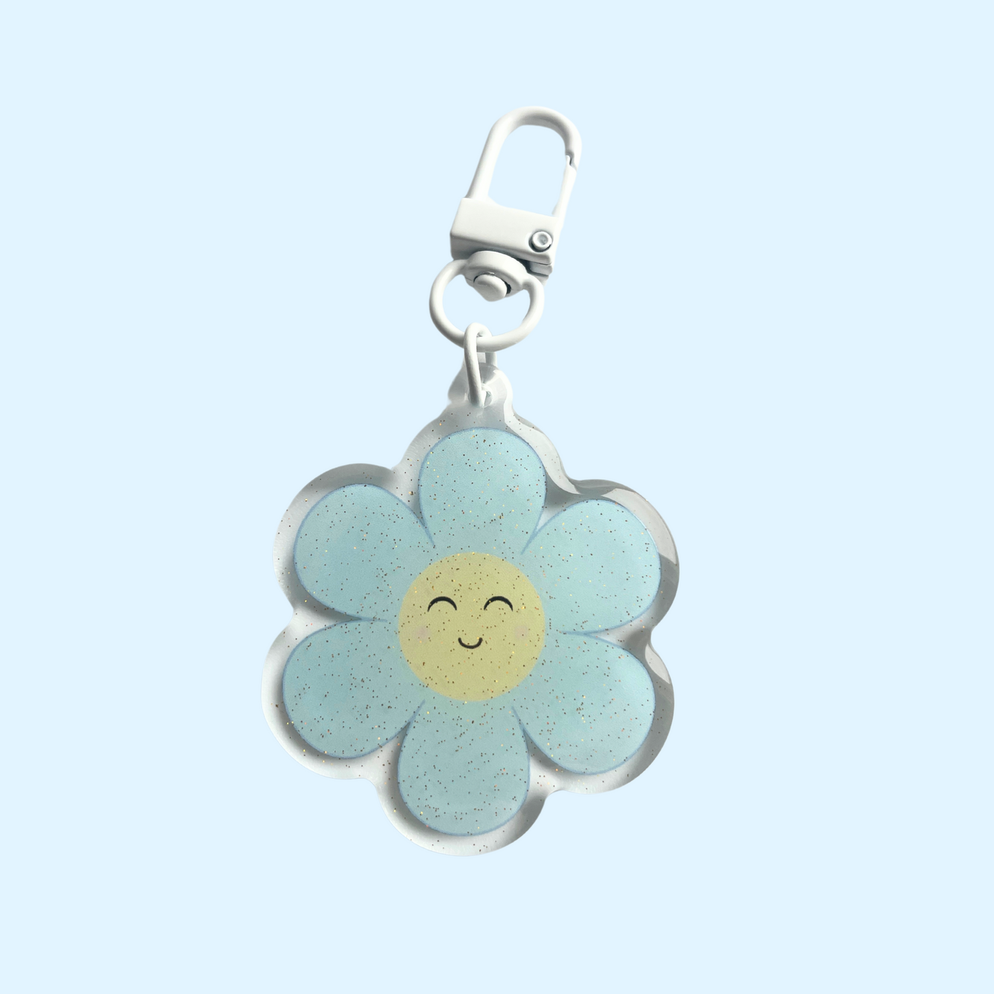 Porte clé à paillettes - Marguerite daisy