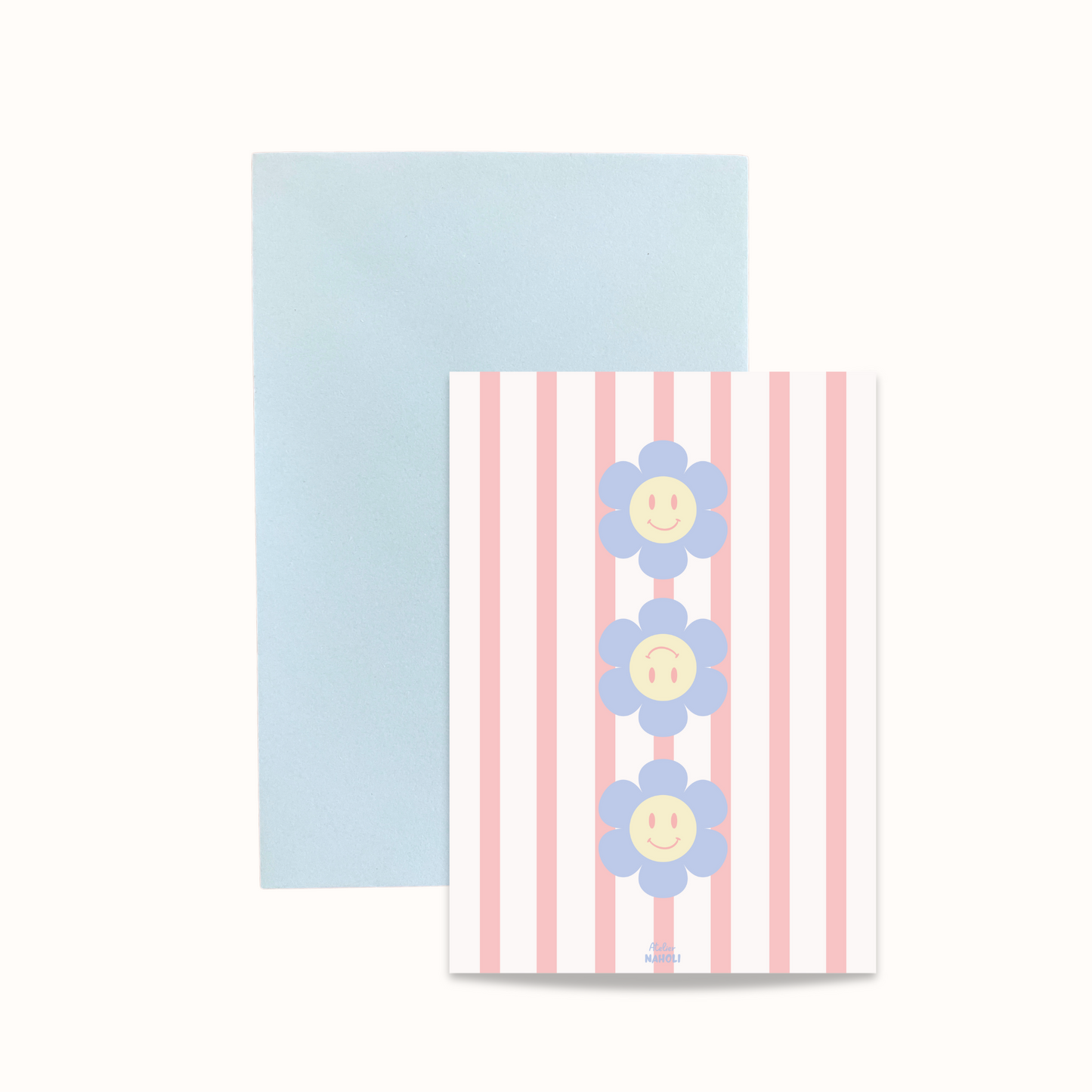 Carte 3 smiley Fleurs