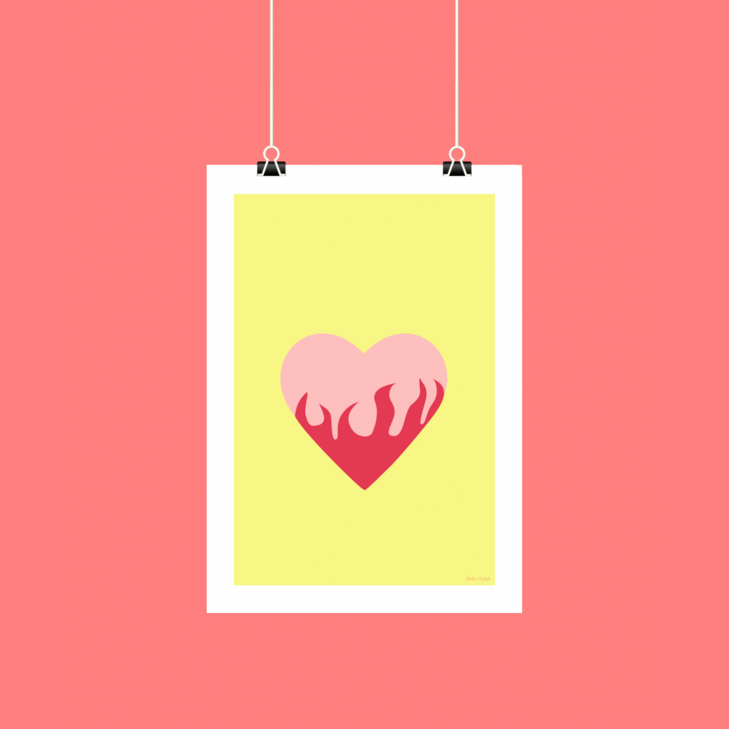 Affiche - coeur brulant