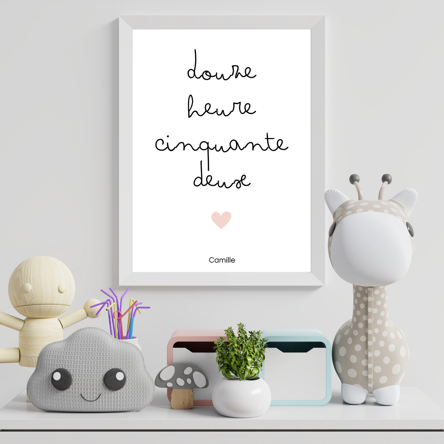 Affiche personnalisée - heure de naissance - enfant