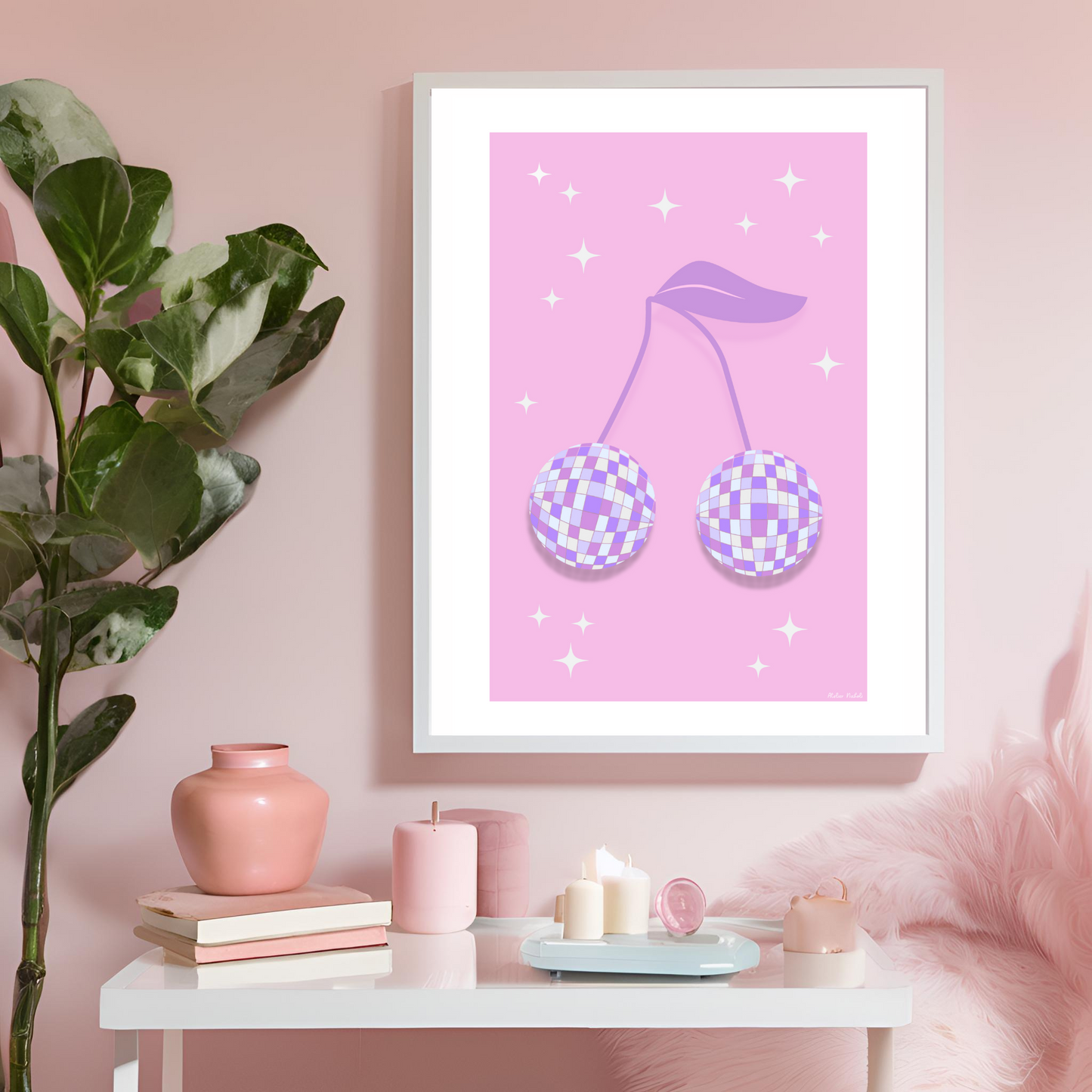 Affiche - cerise disco rose