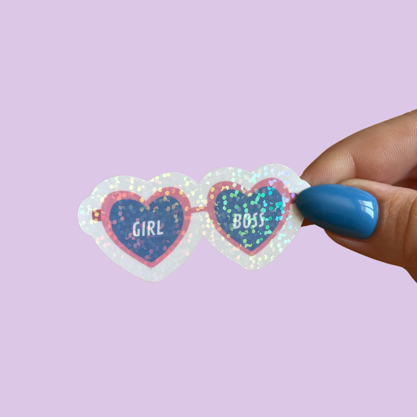 Sticker - paire de lunettes coeur - girl boss