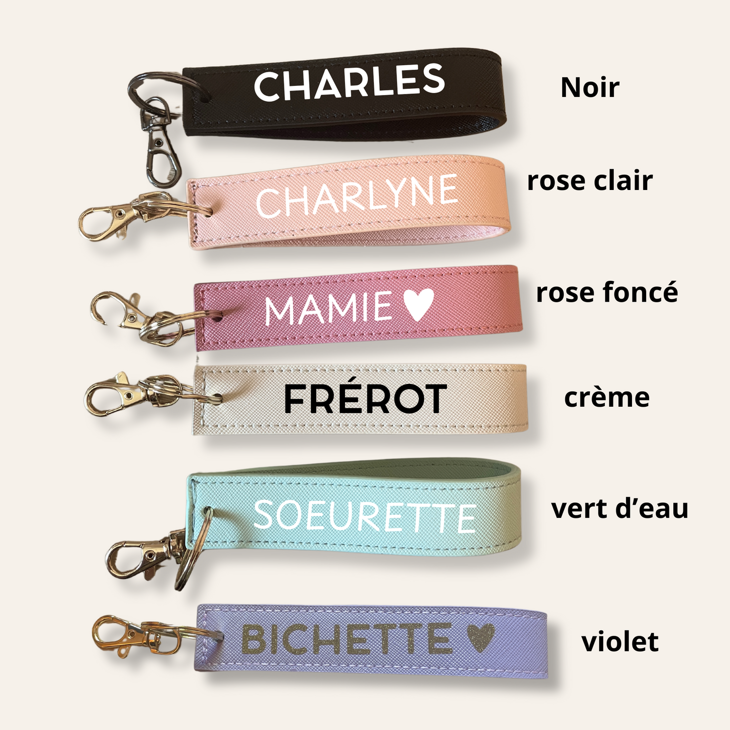 Porte clé - PERSONNALISÉ - couleur et prénom