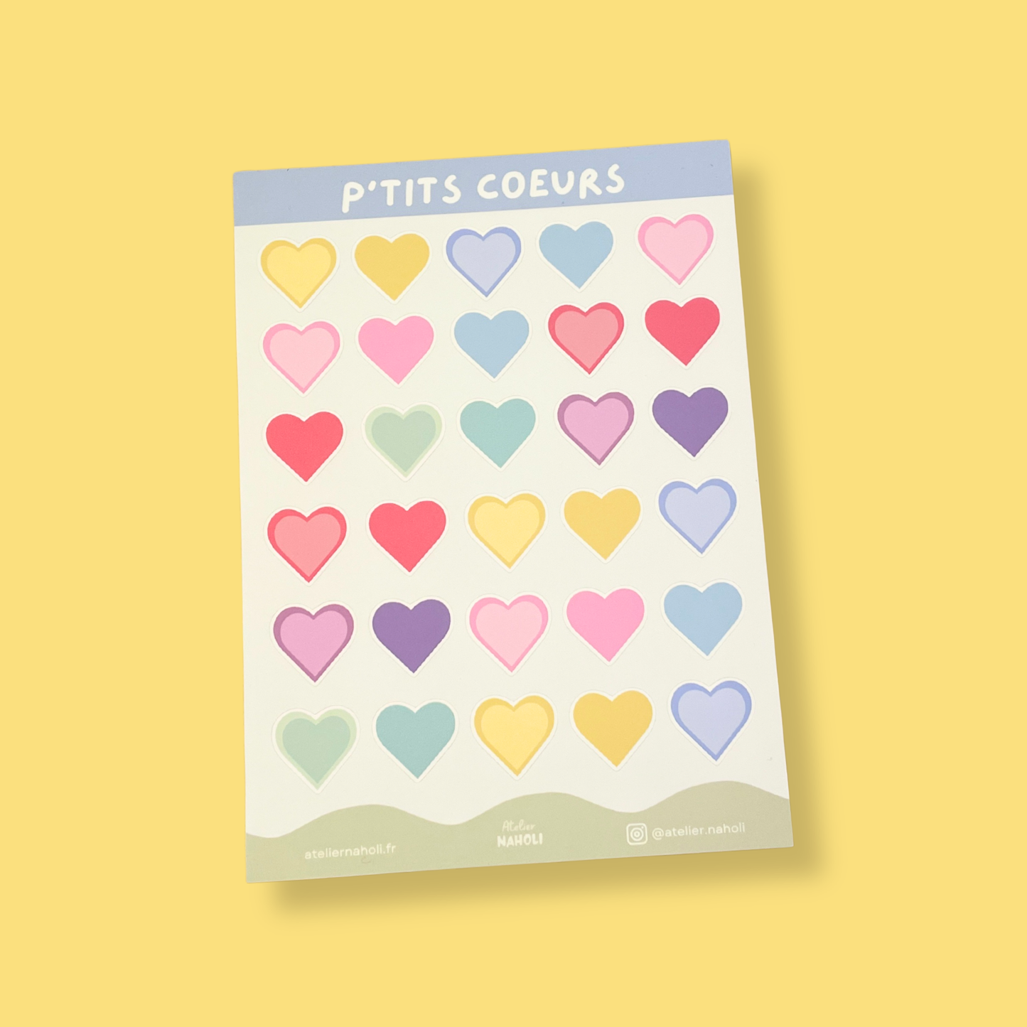 Planche de stickers - p'tits coeurs - A6