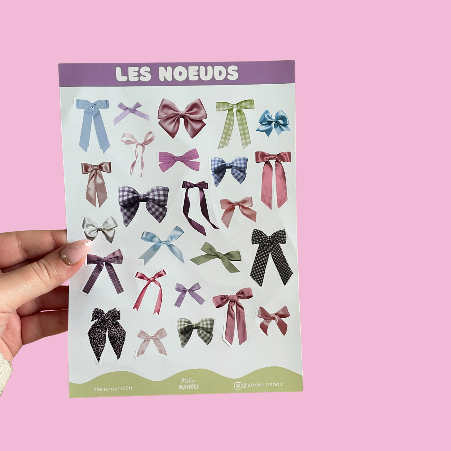 Planche de stickers papier - les noeuds - A5