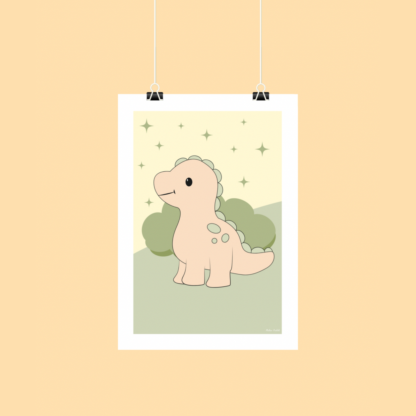 Affiche Dinosaure Vert