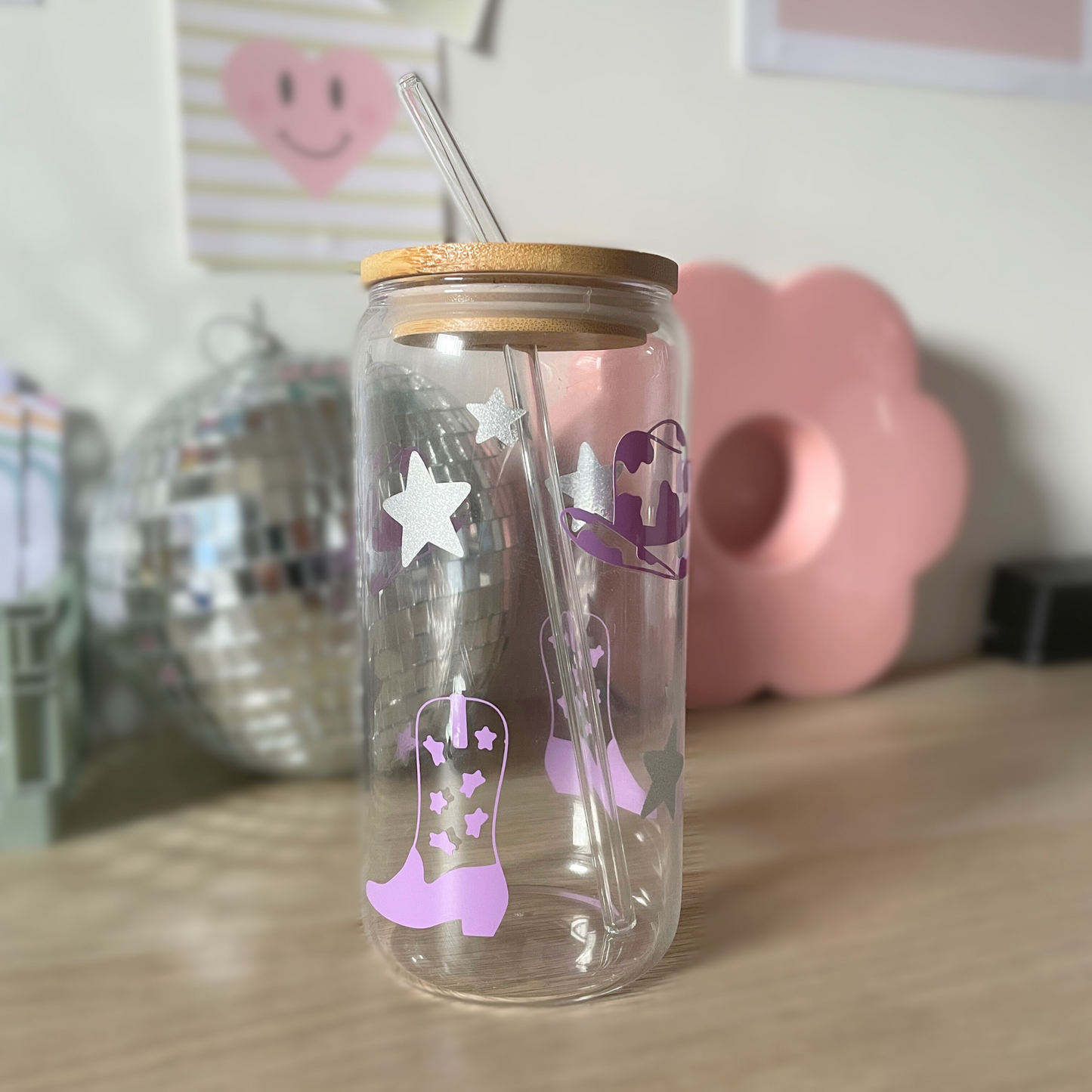 Verre cannette avec paille - Cowgirl