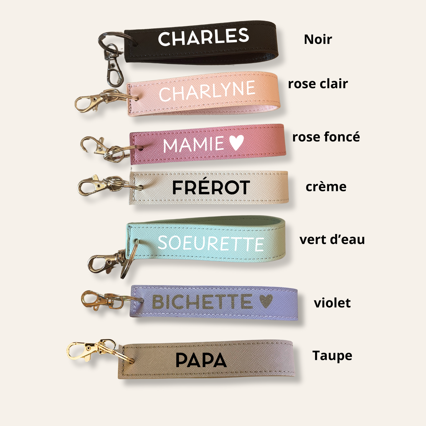 Porte clé - PERSONNALISÉ - couleur et prénom