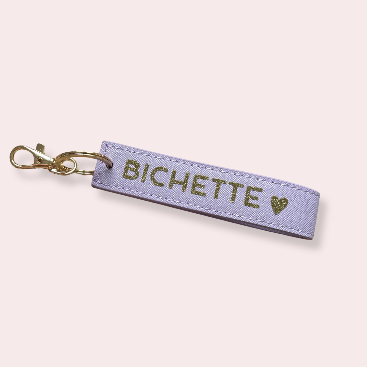 Porte-clé dragonne simili cuir - violet - BICHETTE