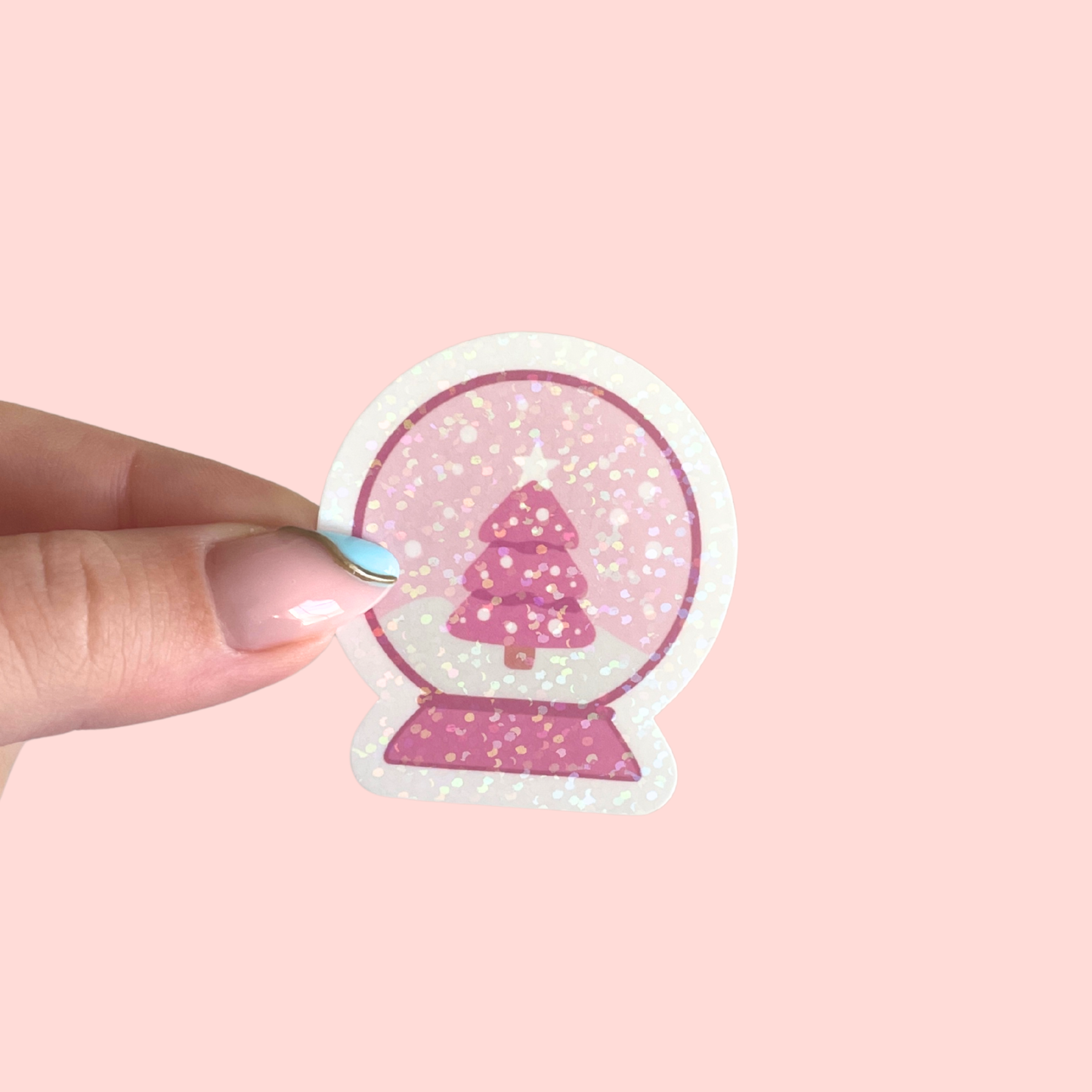 Sticker - Boule de neige rose