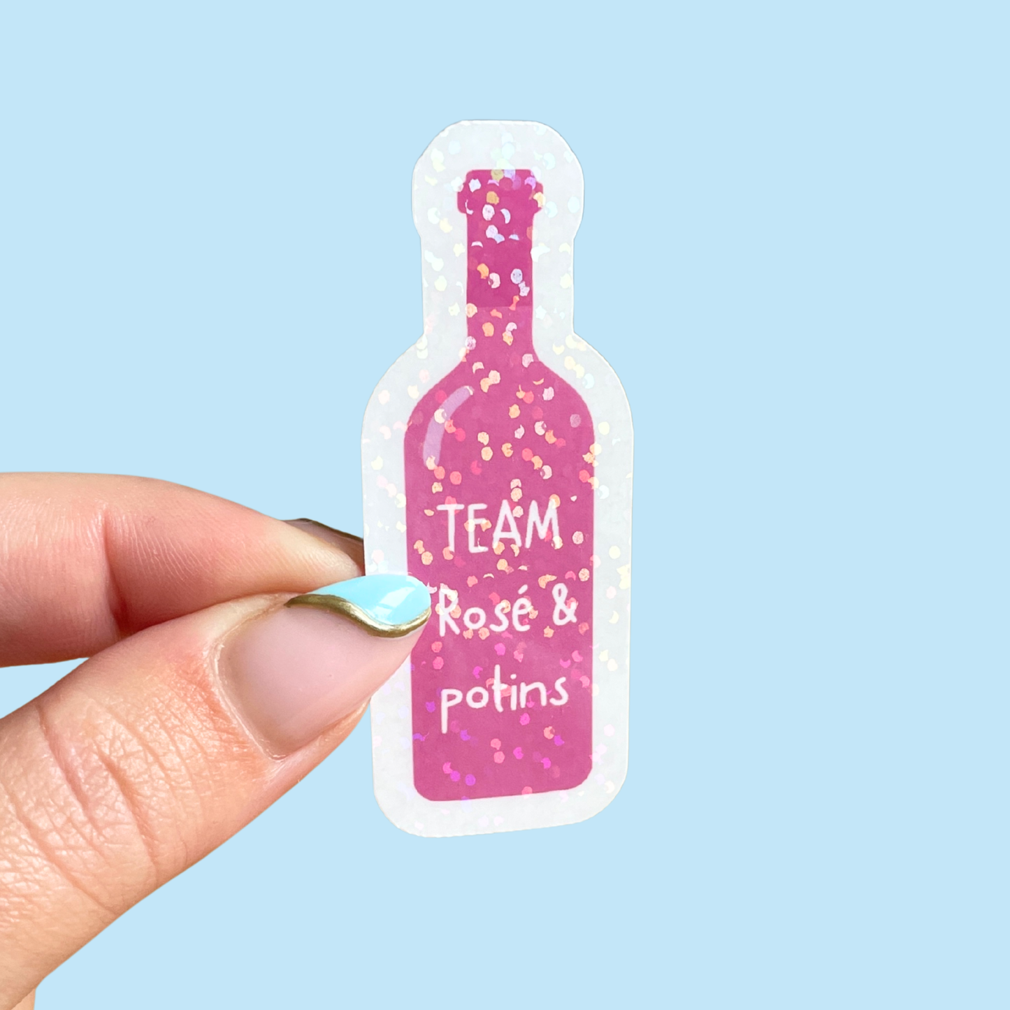 Sticker - bouteille TEAM rosé & potins