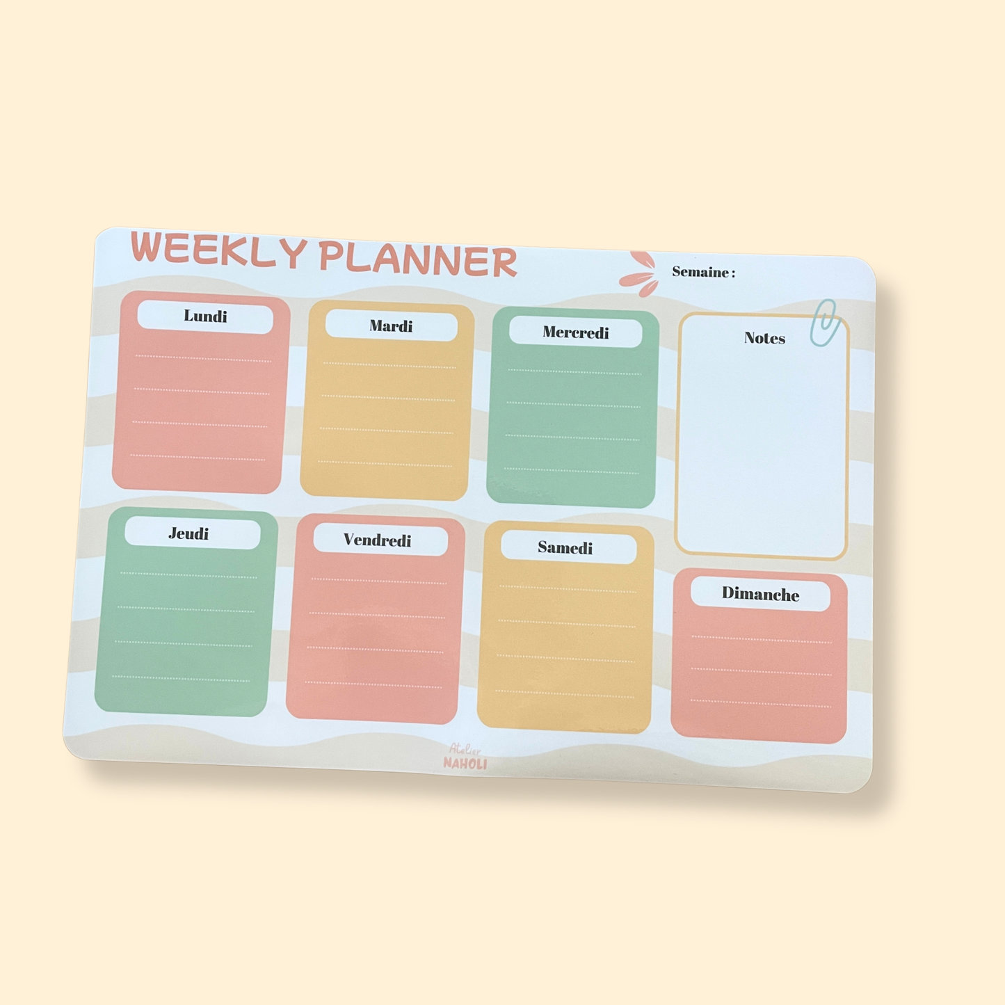 Weekly Planner magnétique - vagues -A4 - IMPARFAIT