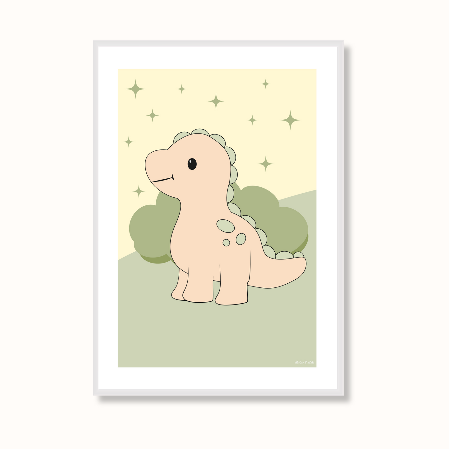 Affiche Dinosaure Vert