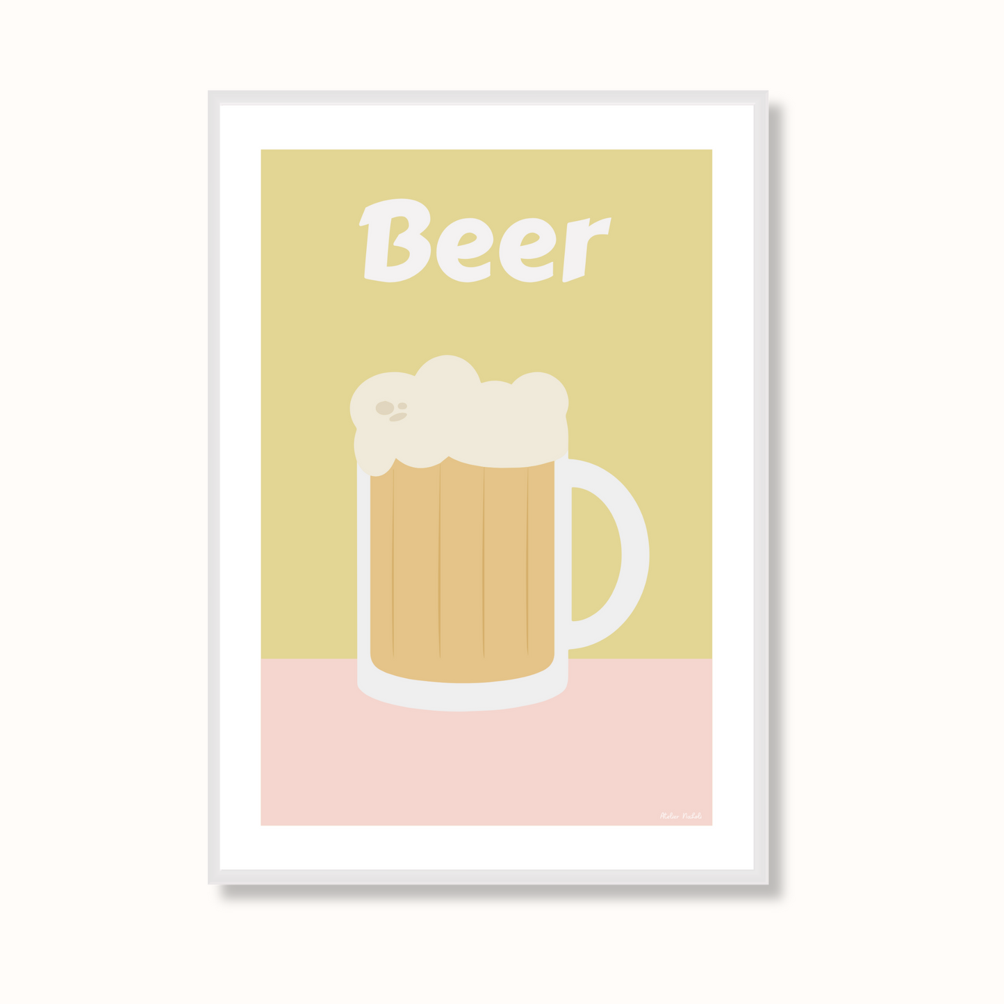 Affiche chope de bière "beer"