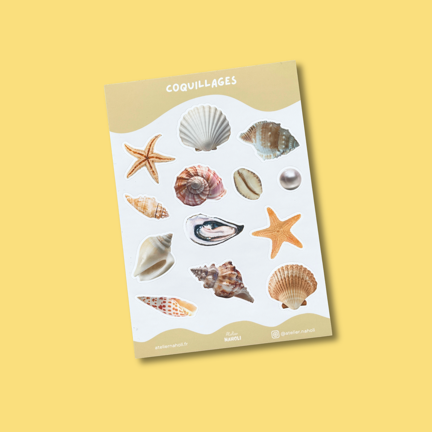 Planche stickers - Coquillages - A6