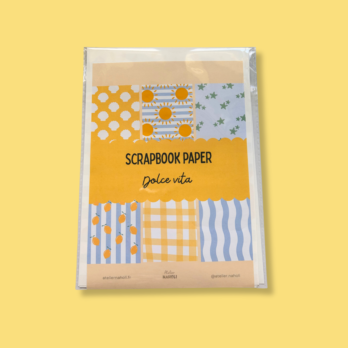 SET - Papier Scrapbook format A5 - Thème DOLCE VITA