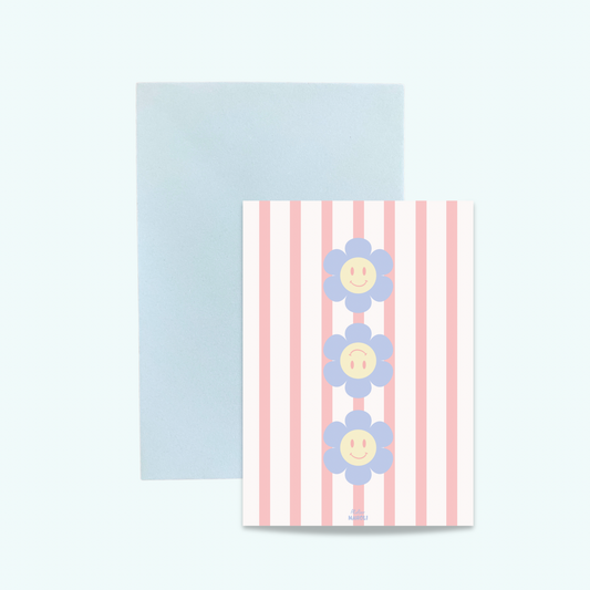 Carte 3 smiley Fleurs
