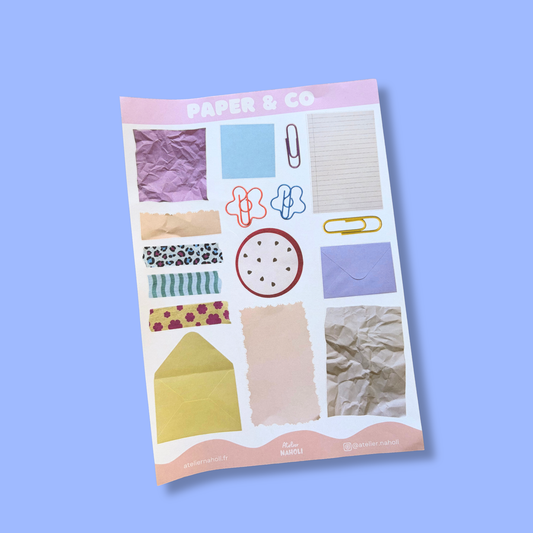 Planche de stickers papier - paper & co - A5