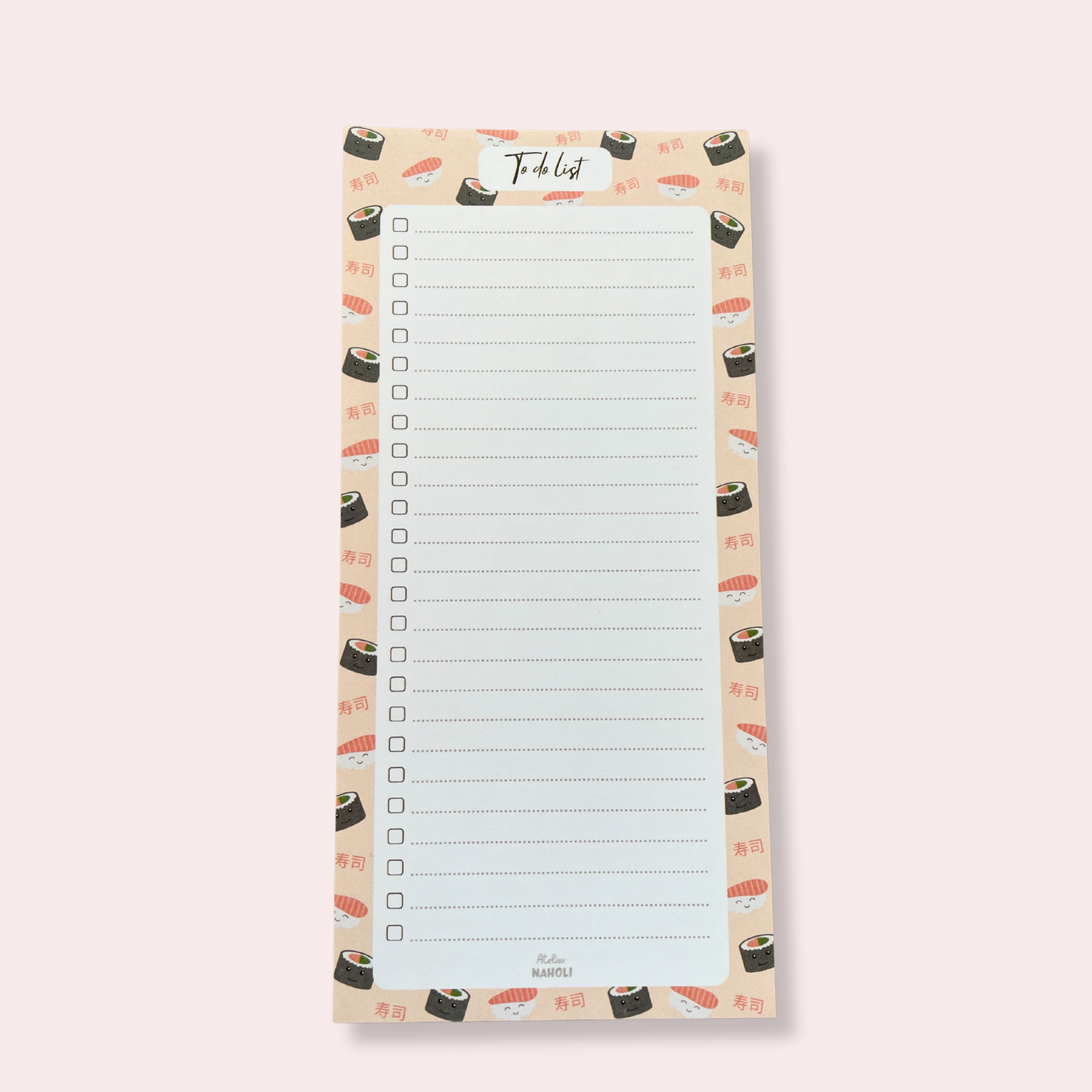 Bloc note - to do list - sushi - IMPARFAIT (problème d'impression)