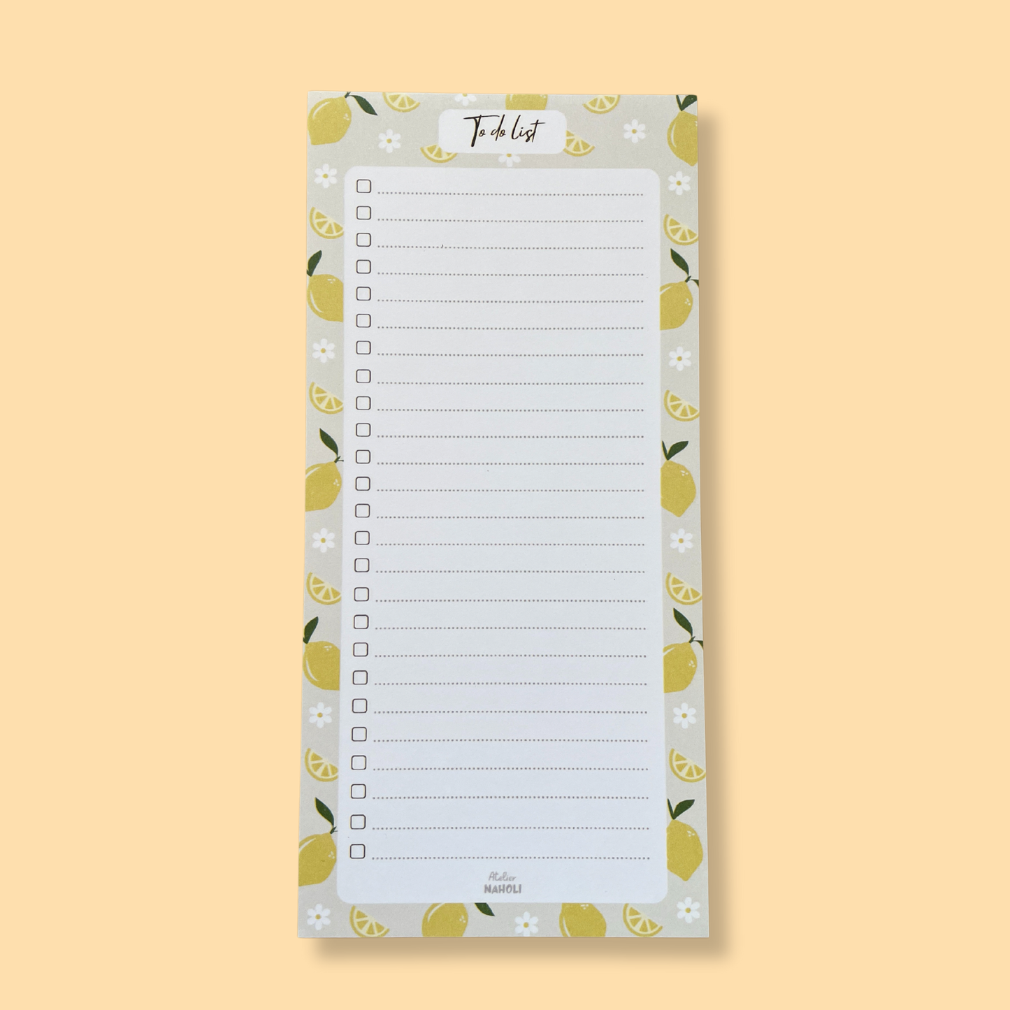 Bloc note - to do list - citron -  IMPARFAIT (problème d'impression)