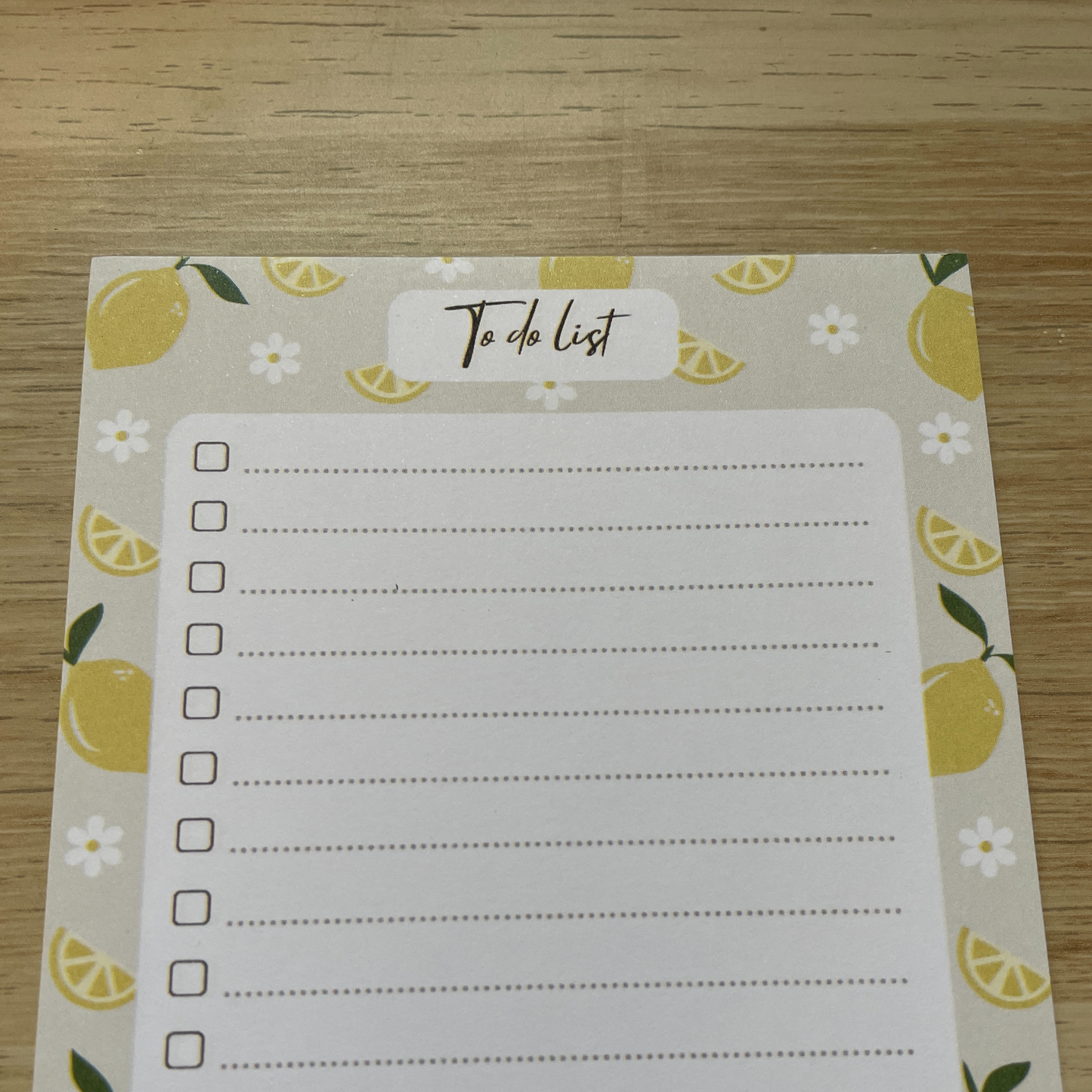 Bloc note - to do list - citron -  IMPARFAIT (problème d'impression)