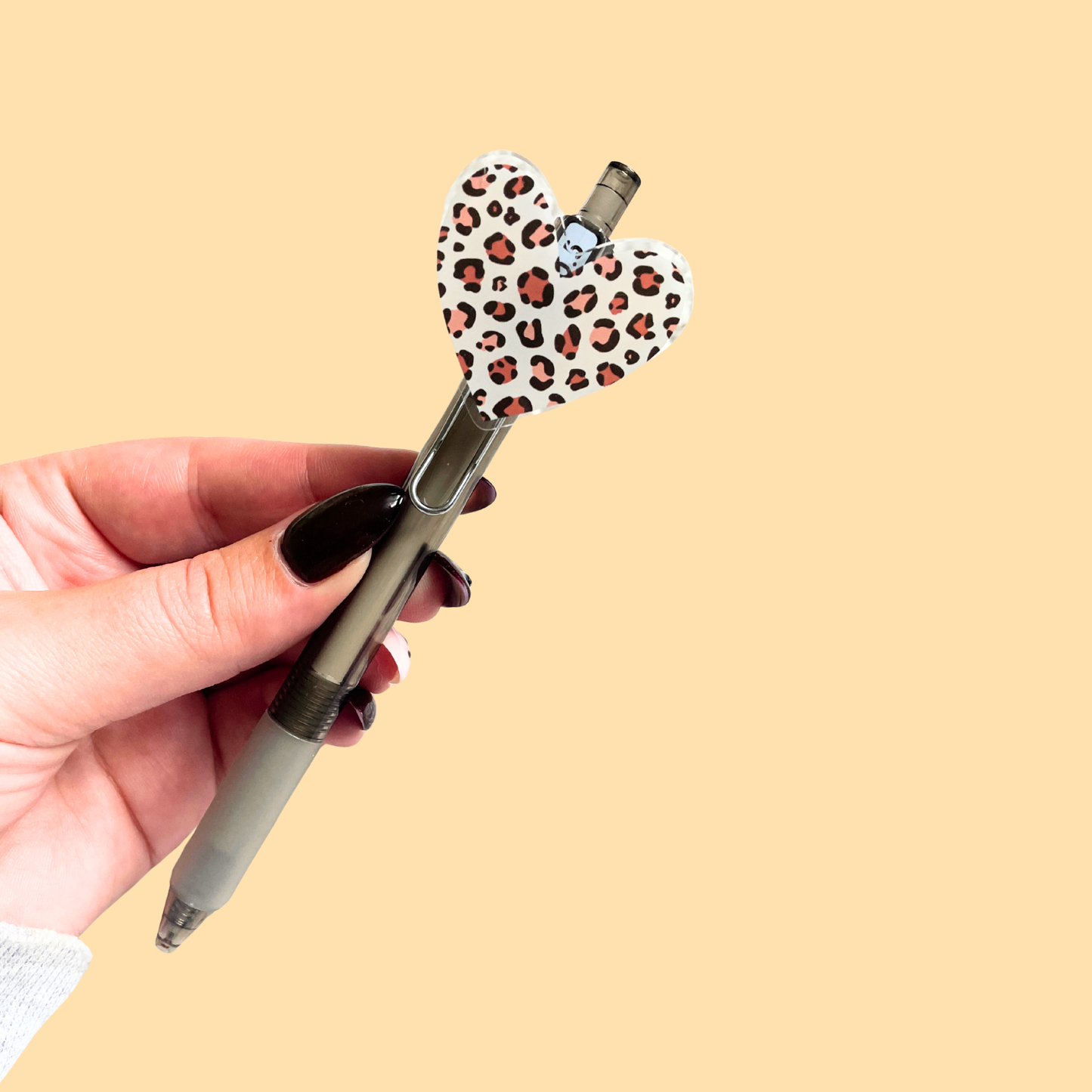 Stylo - coeur léopard
