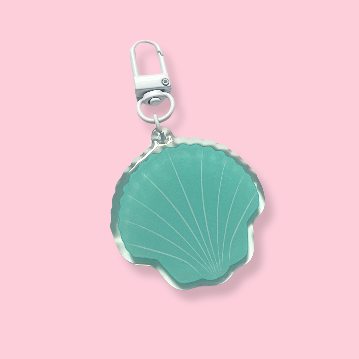 Porte clé - Coquillage bleu turquoise