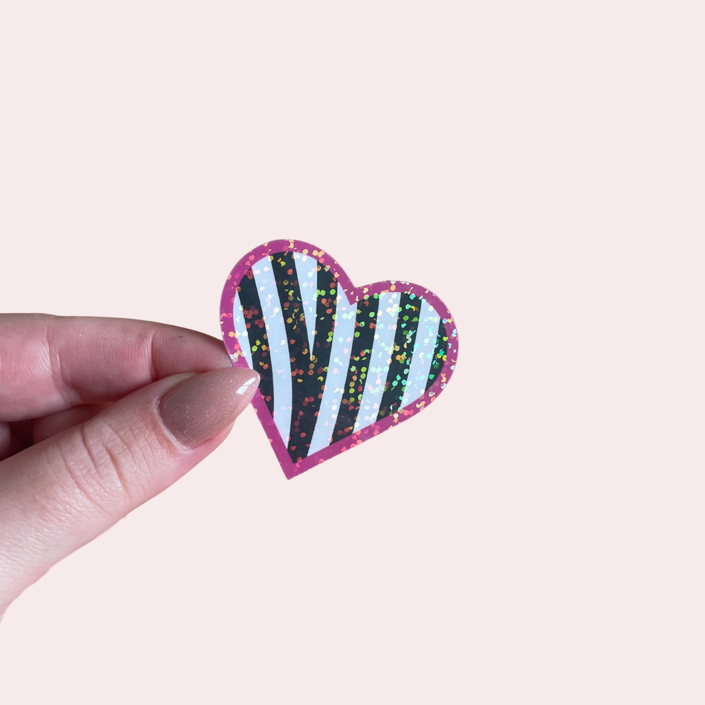 Sticker - Coeur zèbre (avec contour blanc ou sans)