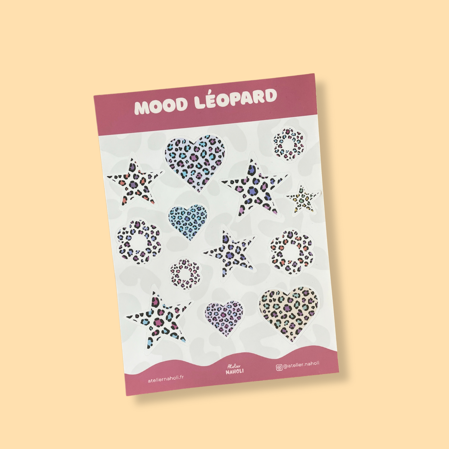 Planche de stickers - mood léopard - A6