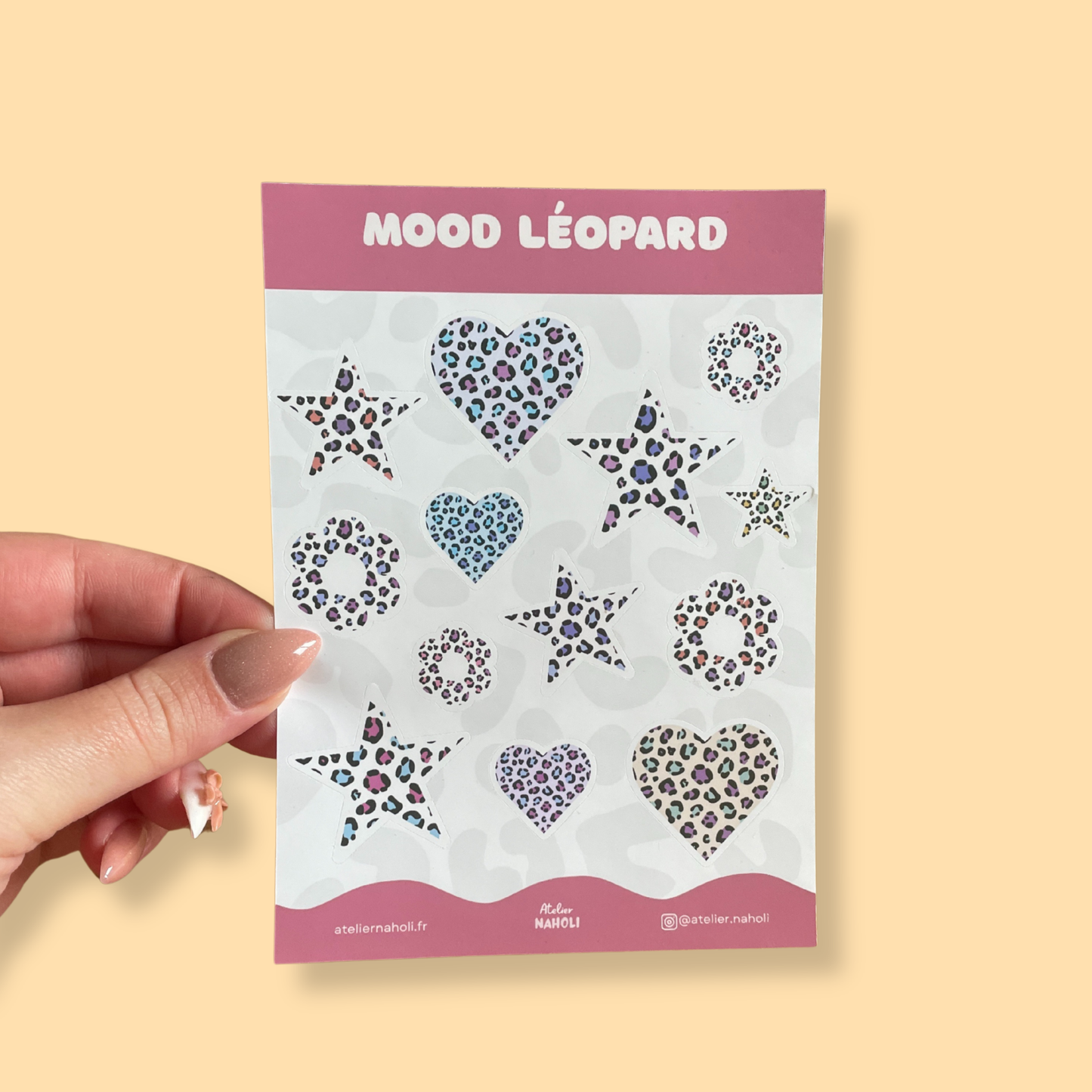 Planche de stickers - mood léopard - A6