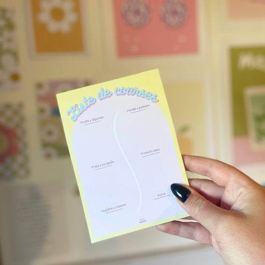 Bloc notes Frigo - A6 - Liste de courses punchy