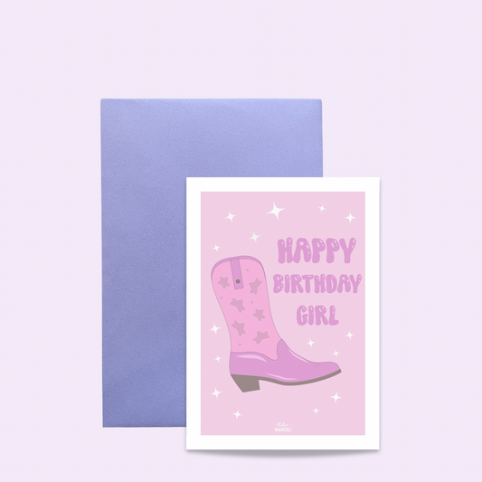 Carte santiags - Happy birthday girl