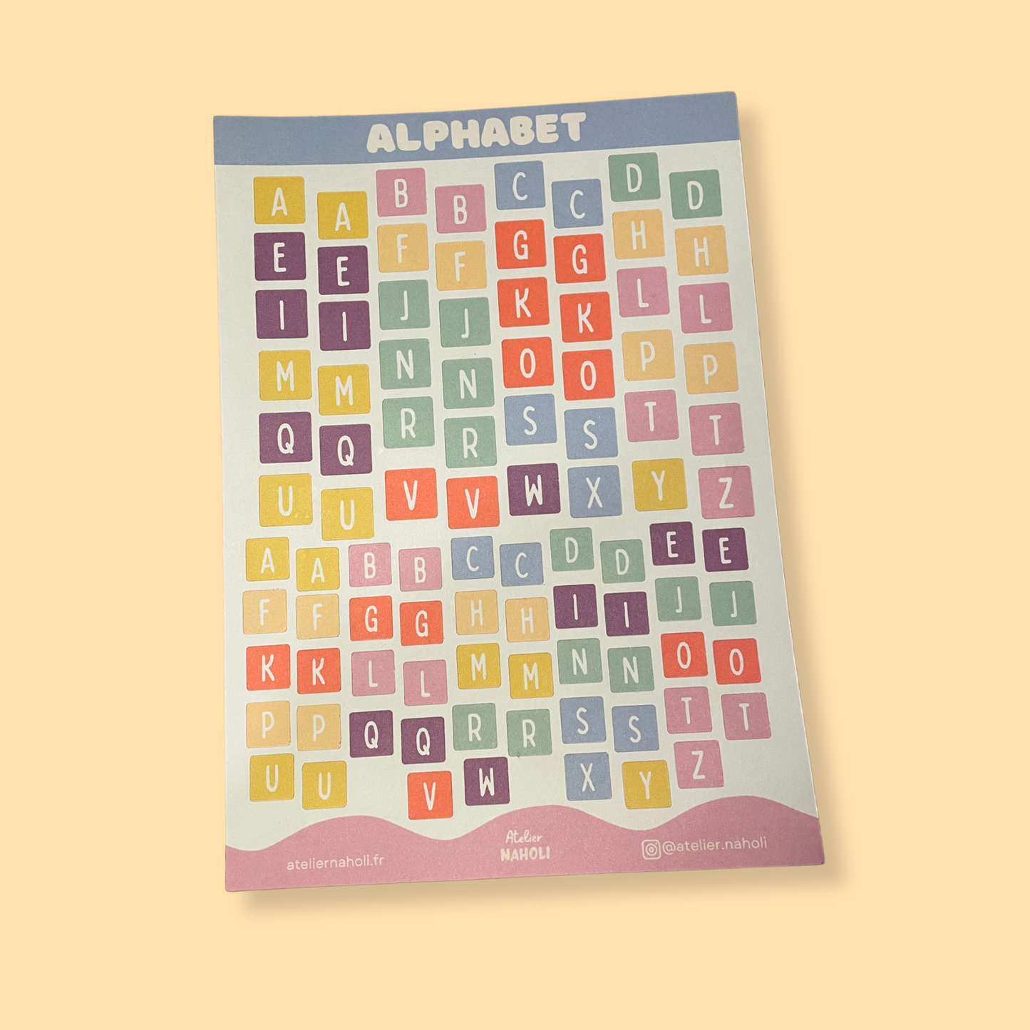 Planche de stickers papier - alphabet - A5
