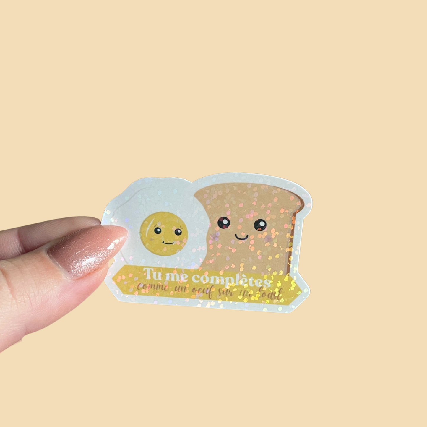 Sticker - déclaration mignonne - toast et oeuf
