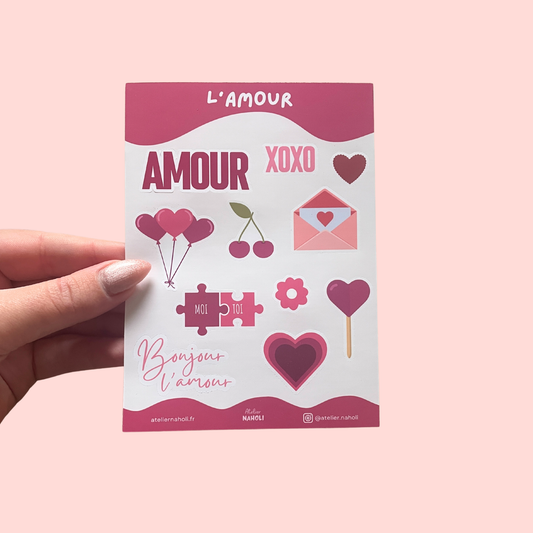 Planche de stickers - l'amour - A6
