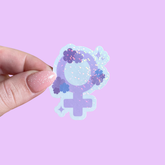 Sticker - Symbole féminin fleurs