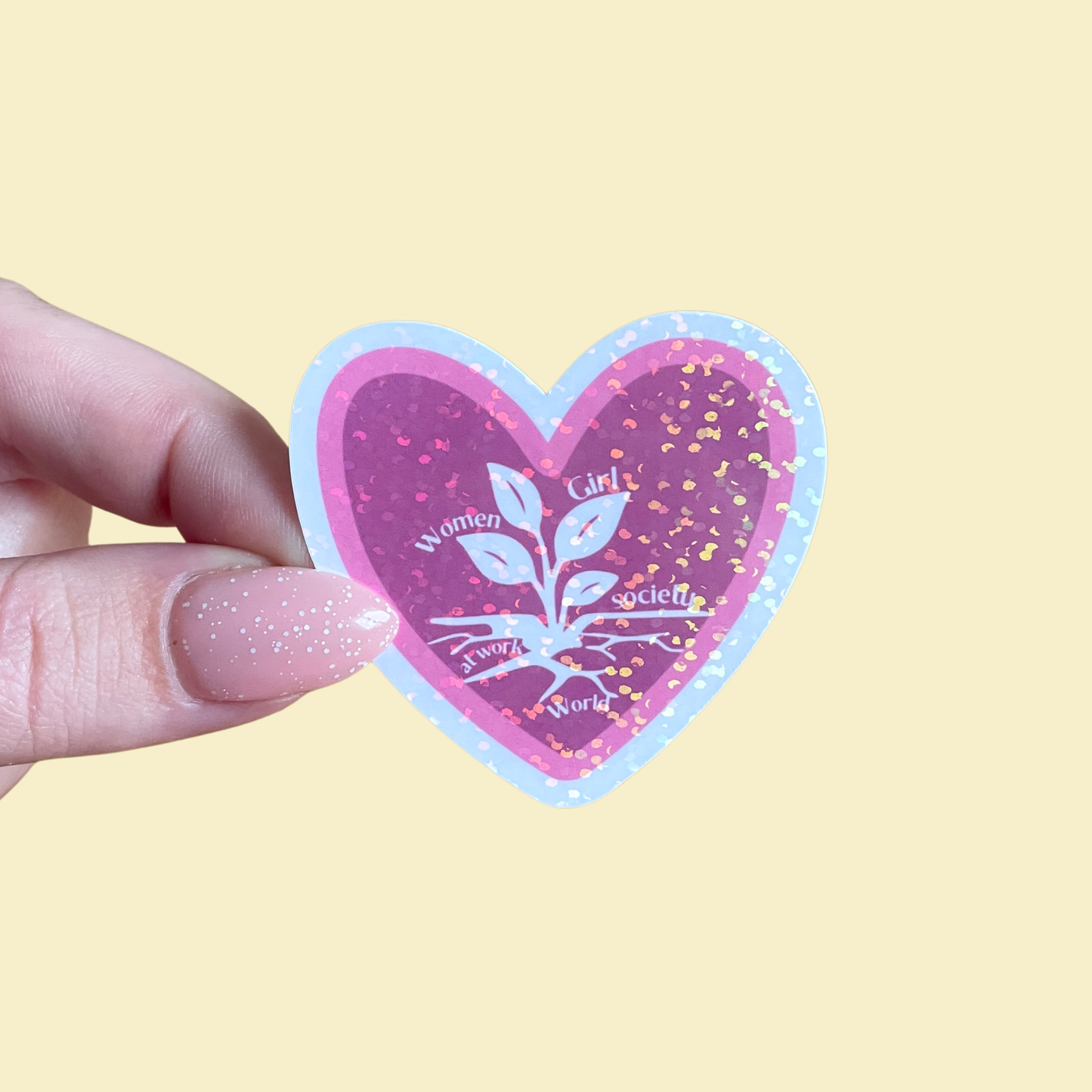 Sticker - Coeur avec plante qui pousse - women