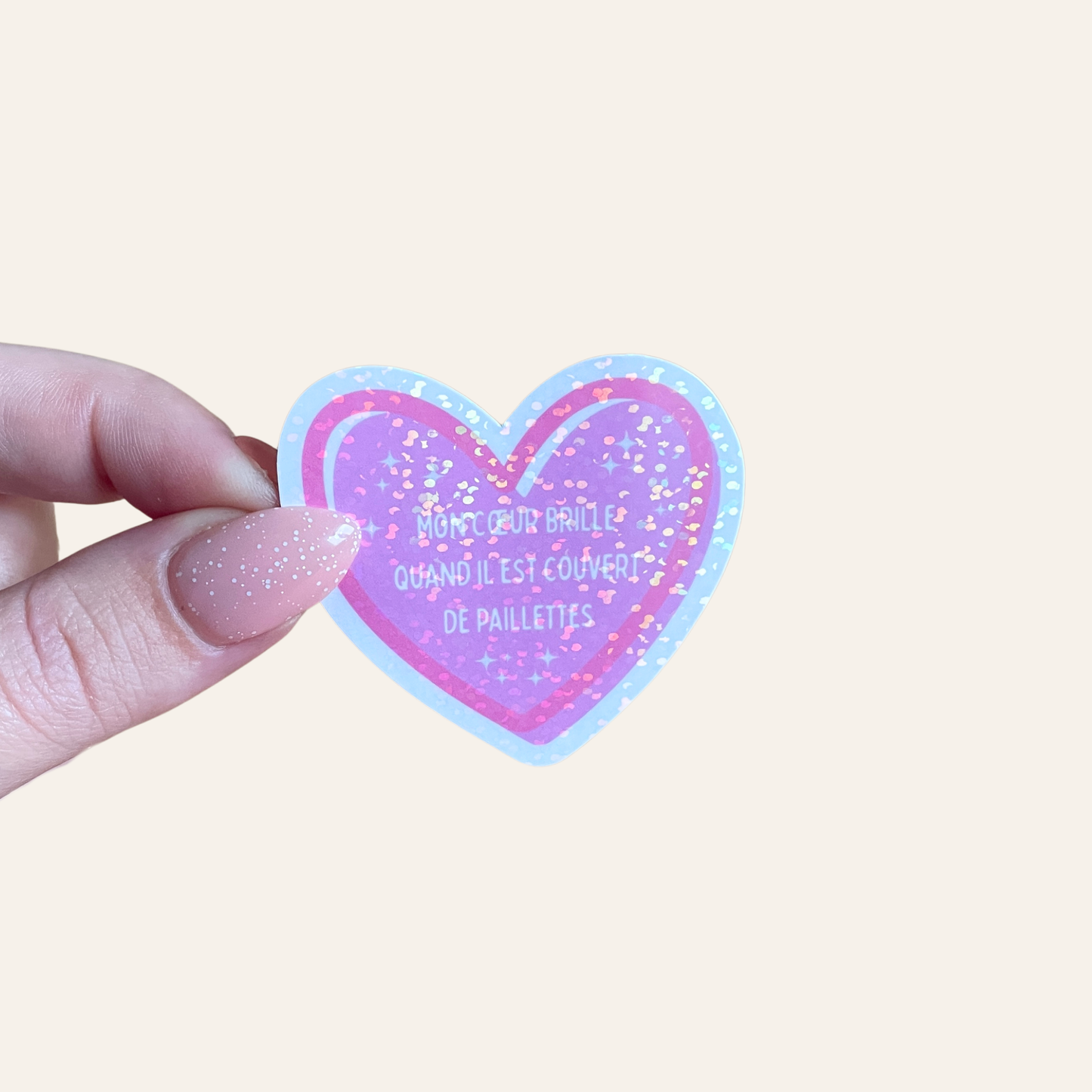 Sticker - coeur "mon coeur brille"