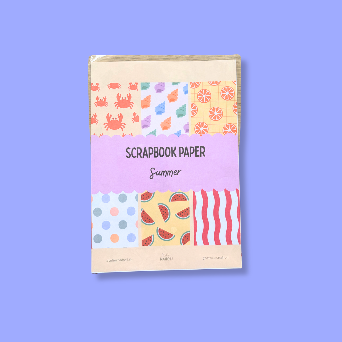 Papier Scrapbook format A5 - Thème SUMMER
