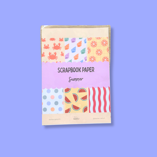 Papier Scrapbook format A5 - Thème SUMMER