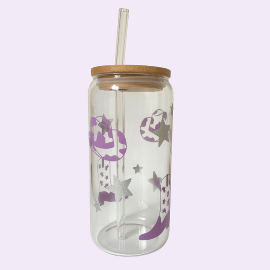 Verre cannette avec paille - Cowgirl