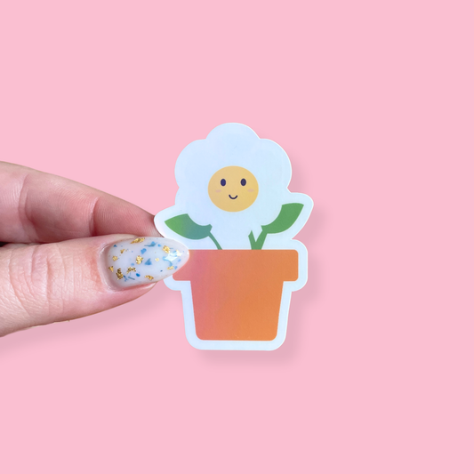 Sticker - Pot de fleur marguerite