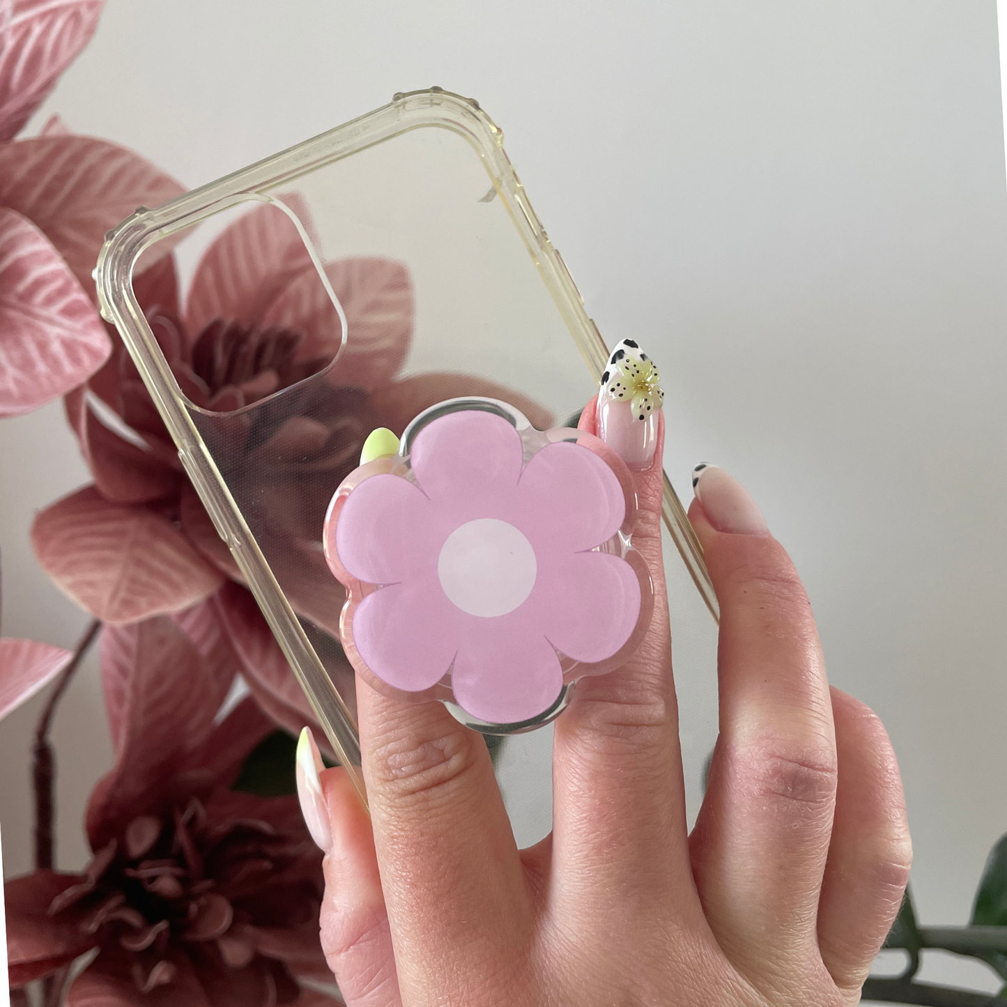 Phone grip - Fleur rose