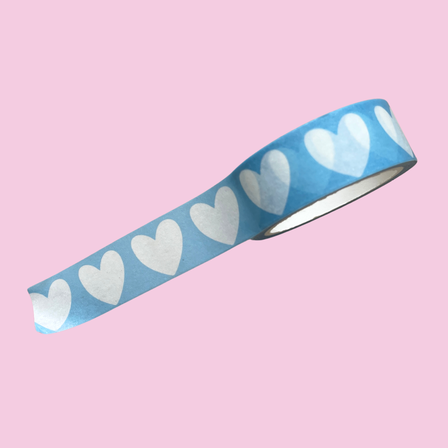 Washi Tape - Bleu avec coeurs
