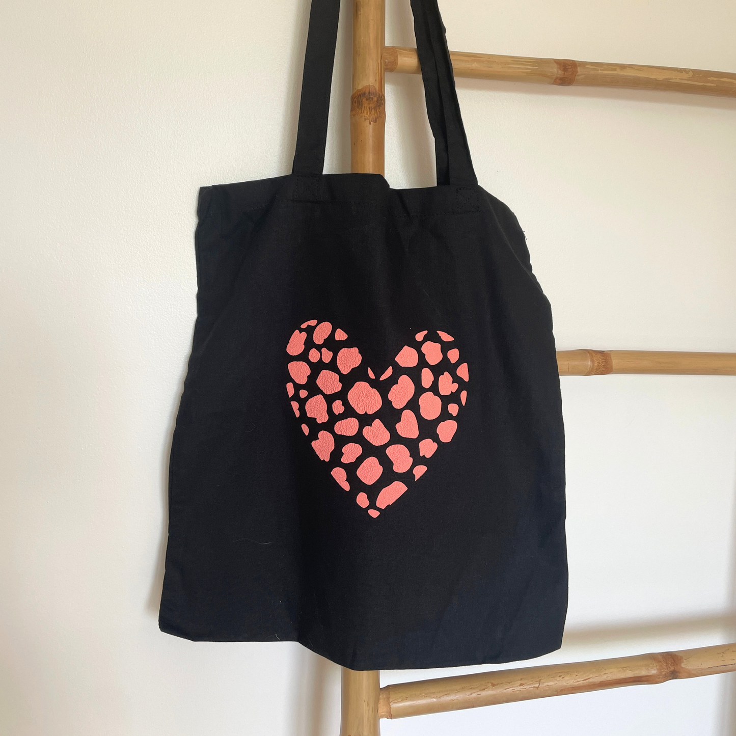 Tote bag - coeur rose léopard - imparfait